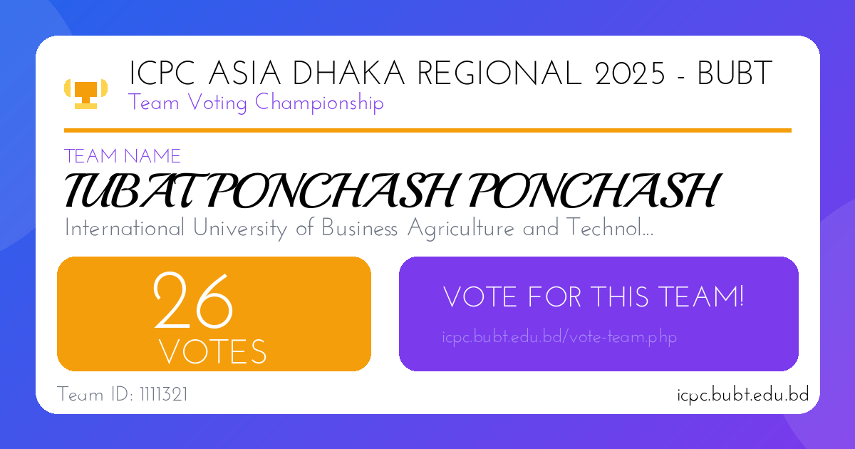 IUBAT PONCHASH PONCHASH Share Thumbnail